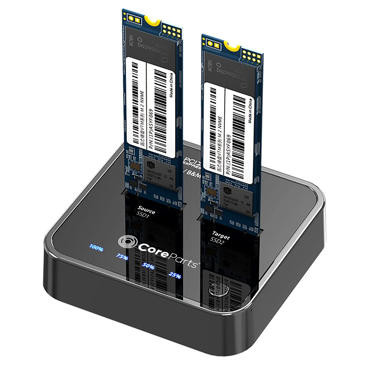 CoreParts MS-CLONER-NVME Station d'accueil de disques de stockage Noir - Accessoire Stockage - visuel 1