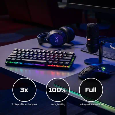 Alliage HyperX origins 60 - Clavier mécanique de jeu - Rouge HX (disposition des États-Unis) - visuel 7