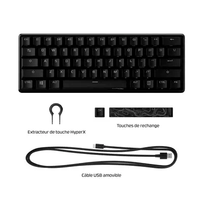 Alliage HyperX origins 60 - Clavier mécanique de jeu - Rouge HX (disposition des États-Unis) - visuel 9