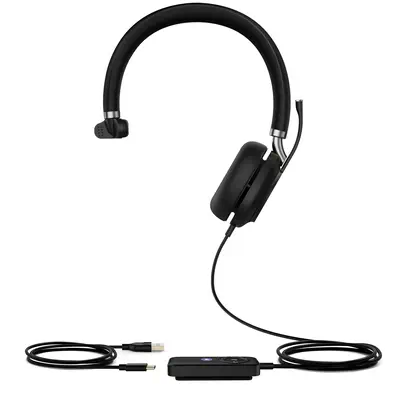 Yealink UH38 Mono Teams Casque Avec fil &sans fil Arceau Appels/Musique USB Type-C Bluetooth Noir - Casque Micro - visuel 2