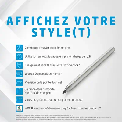 Stylet USI rechargeable sans fil HP - Accessoire ENI, TBI et VPI - visuel 3
