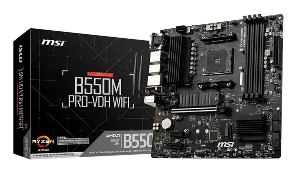 MSI B550M PRO-VDH WIFI carte mère AMD B550 Emplacement AM4 micro ATX - Carte mère - visuel 1