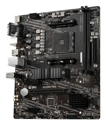 MSI A520M PRO carte mère AMD A520 Emplacement AM4 micro ATX - Carte mère - visuel 2