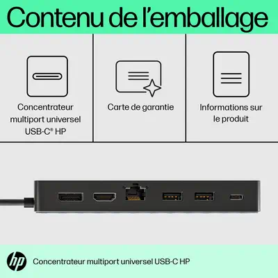 Concentrateur multiport USB-C universel HP - Station d'accueil pour portable - visuel 4