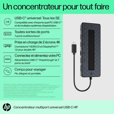 Concentrateur multiport USB-C universel HP - Station d'accueil pour portable - visuel 6
