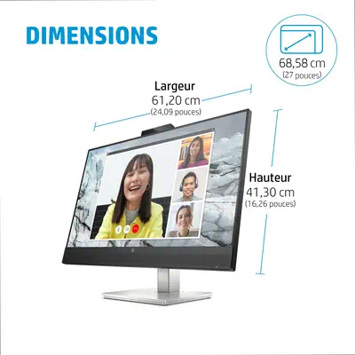 HP E-Series Écran de conférence QHD E27m G4 USB-C - Ecran Ordinateur - visuel 5