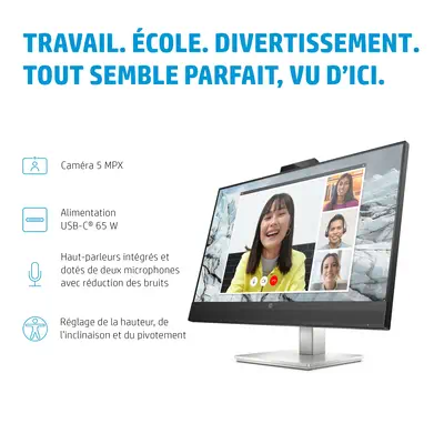 HP E-Series Écran de conférence QHD E27m G4 USB-C - Ecran Ordinateur - visuel 7