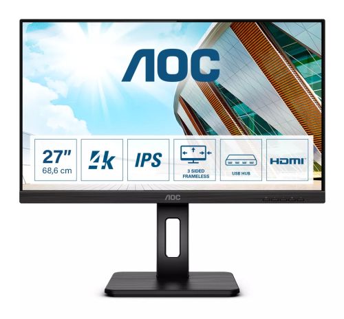 Vente AOC U27P2 27p UHD 4K Monitor USB VGA DVI HDMI au meilleur prix