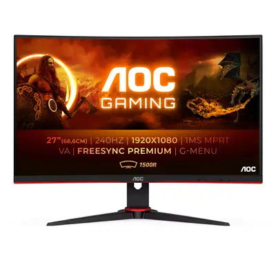 AOC G2 C27G2ZE/BK écran plat de PC 68,6 cm (27") 1920 x 1080 pixels Full HD LED Noir, Rouge - Ecran Ordinateur - visuel 1