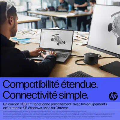 Station d’accueil HP Thunderbolt 280 W G4 avec câble combo - Station d'accueil pour portable - visuel 6
