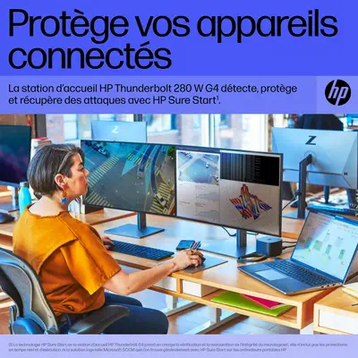 Station d’accueil HP Thunderbolt 280 W G4 avec câble combo - Station d'accueil pour portable - visuel 9