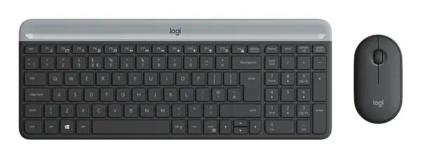 Logitech Slim MK470 clavier Souris incluse Universel RF sans fil AZERTY Belge Graphite - Pack Clavier, souris - visuel 1