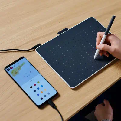 Wacom Intuos One Medium tablette graphique Gris, Blanc 216 x 135 mm USB/Bluetooth - Tablette graphique - visuel 3