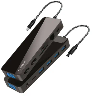eSTUFF GLB235470 station d'accueil Noir - Station d'accueil pour portable - visuel 1