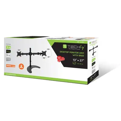 Desk Stand for 2 Monitor 13-27" with Base h.400m  ICA-LCD 3410 - Techly - Accessoire Moniteur - visuel 2
