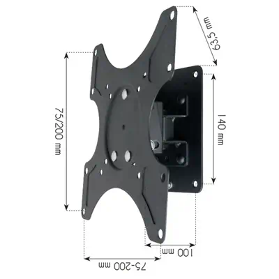 Techly ICA-LCD 2900B support pour téléviseur 94 cm (37") Noir - Accessoire Affichage - visuel 4