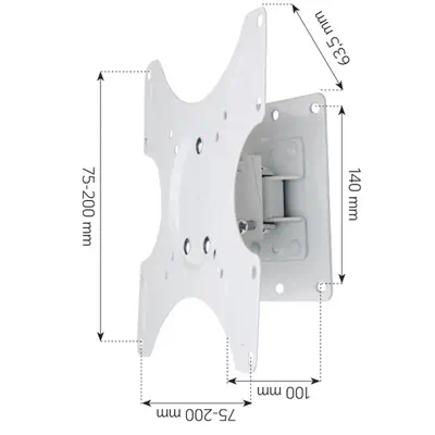 Techly ICA-LCD 2900WH support pour téléviseur 94 cm (37") Blanc - Accessoire Affichage - visuel 4