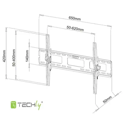 Techly ICA-PLB 131L support pour téléviseur 165,1 cm (65") Noir - Accessoire Affichage - visuel 4