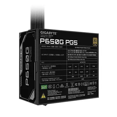 P650G PCIE 5.1 Alimentation – PCIe 5.1, 80 PLUS Silver, ventilateur 120mm, compatible ATX 3.1, prise - Gigabyte - Boitier d'alimentation - visuel 5