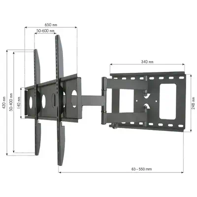 Techly ICA-PLB 148L support pour téléviseur 165,1 cm (65") Noir - Accessoire Affichage - visuel 4