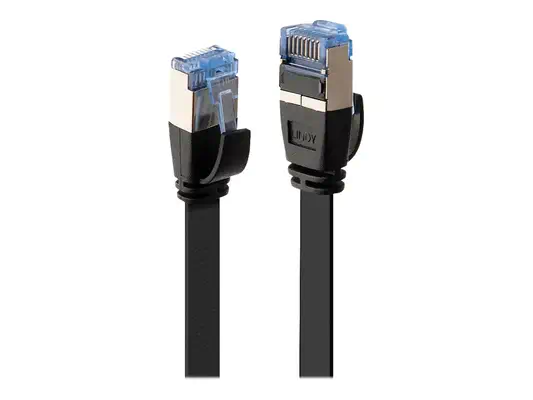 LINDY Cat.6A U/FTP Flat Patch Cable black 5m - Lindy - Câble RJ et Fibre optique - visuel 1