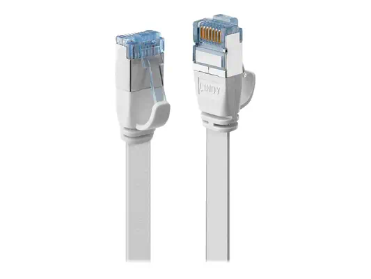 LINDY Cat.6A U/FTP Flat Patch Cable White 10m - Lindy - Câble RJ et Fibre optique - visuel 1