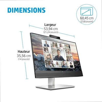 Écran de conférence USB-C FHD HP E24m G4 - Ecran Ordinateur - visuel 8