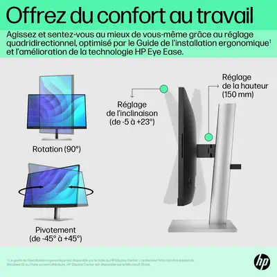 HP E-Series Écran FHD E22 G5 - Ecran Ordinateur - visuel 6