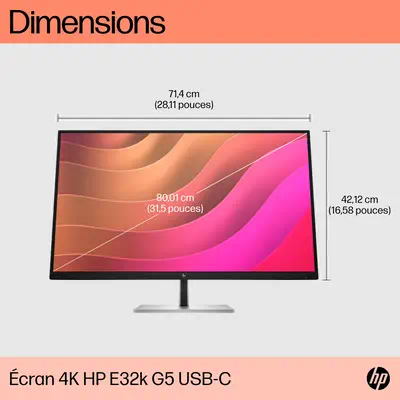 Écran USB-C 4K HP E32k G5 - Ecran Ordinateur - visuel 5