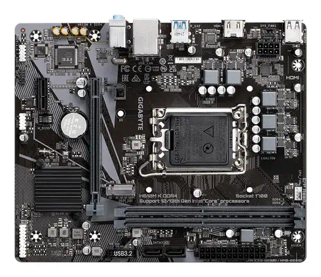 H610M K DDR4 Carte mère - Compatible avec processeurs Intel Core 14th Gen CPUs, 3+1+1 Phases Hybrid  - Gigabyte - visuel 5