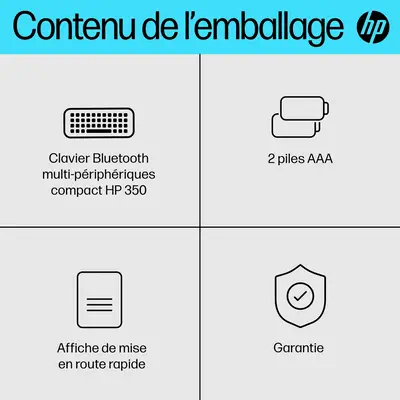 Clavier Bluetooth multi-périphériques compact HP 350 - visuel 4