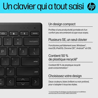 Clavier Bluetooth multi-périphériques compact HP 350 - visuel 10