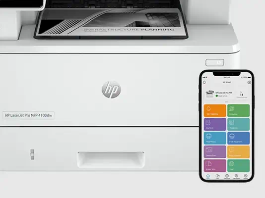 LaserJet Pro 4102fdw Sans fil Multifunction Noir et blanc Imprimante, Copieur, Scanner; Recto verso - HP - Impression - visuel 8
