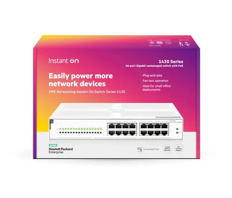 Networking Instant On Switch 16p Gigabit CL4 PoE 124W 1430 - HP - Switchs et Hubs - visuel 3