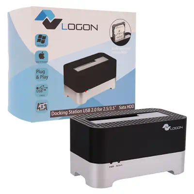 LOGON LHC030 USB 2.0 Type-B Noir, Argent - Accessoire Stockage - visuel 3