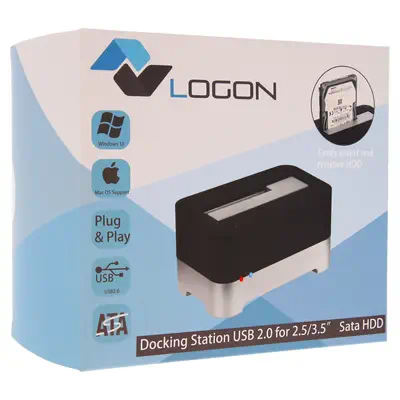 LOGON LHC030 USB 2.0 Type-B Noir, Argent - Accessoire Stockage - visuel 4