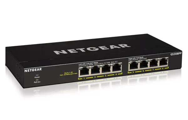 NETGEAR GS308PP Non-géré Gigabit Ethernet (10/100/1000) Connexion Ethernet, supportant l'alimentatio - Netgear - Switchs et Hubs - visuel 3