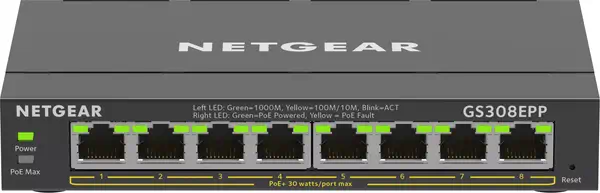 8-Port Gigabit Ethernet High-Power PoE+ Plus Switch (GS308EPP) - Netgear - Switchs et Hubs - visuel 1