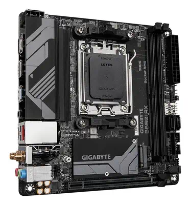 B650I AX Carte mère - AMD Ryzen série 9000, VRM 5+2+1 phases, jusqu'à 6400 MHz DDR5 (OC), 1xPCIe 4.0 - Gigabyte - visuel 3