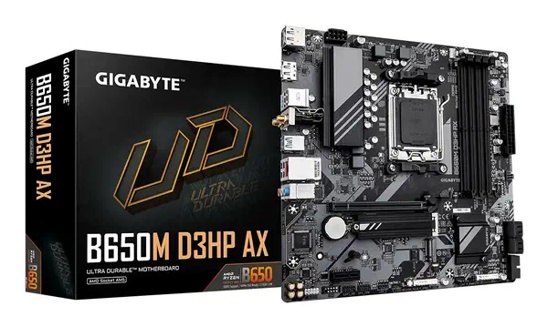 B650M D3HP AX Carte mère - AMD Ryzen série 9000, VRM 5+2+2 phases, jusqu'à 8000 MHz DDR5 (OC), 2xPCI - Gigabyte - visuel 1