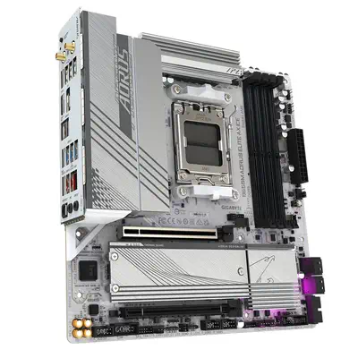 B650M AORUS ELITE AX ICE Carte mère - AMD Ryzen série 9000, VRM 12+2+2 phases, jusqu'à 8000 MHz DDR5 - Gigabyte - visuel 3