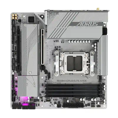 B650M AORUS ELITE AX ICE Carte mère - AMD Ryzen série 9000, VRM 12+2+2 phases, jusqu'à 8000 MHz DDR5 - Gigabyte - visuel 5