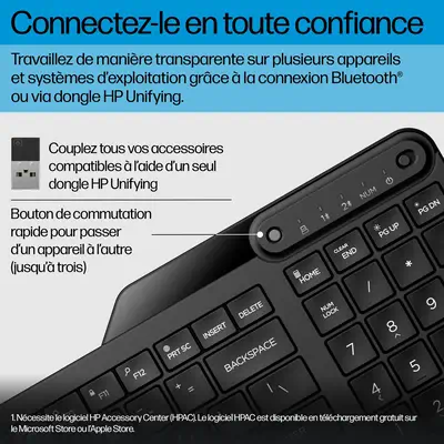HP 475 Dual-Mode Wireless Keyboard - Clavier - visuel 6