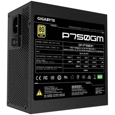 GIGABYTE P750GM unité d'alimentation d'énergie 750 W 20+4 pin ATX ATX Noir - Gigabyte - Boitier d'alimentation - visuel 2