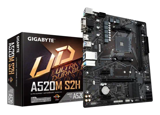 Carte mère A520M S2H - Prend en charge les processeurs AMD Ryzen série 5000 AM4, VRM numérique pur 4 - Gigabyte - visuel 1