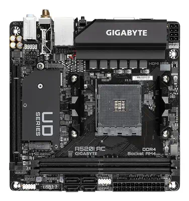 A520I AC Carte Mère - Prend en charge les processeurs AMD Ryzen 5000 Series AM4, 6 phases VRM numéri - Gigabyte - Carte mère - visuel 2