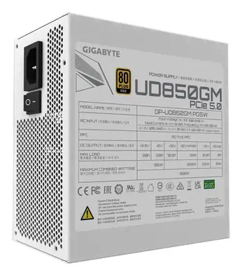 UD850GM PG5W Bloc d'Alimentation - PCIe 5.0, 80 PLUS Gold, Design entièrement modulaire, Ventilateur - Gigabyte - Boitier d'alimentation - visuel 3