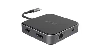 Revendeur officiel Acer 7-in-1 USB 4 Dongle Avec fil USB4 Noir, Argent