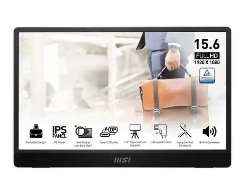 MSI PRO MP161DE E2 écran plat de PC 39,6 cm (15.6") 1920 x 1080 pixels Full HD LED Noir - Ecran Ordinateur - visuel 1