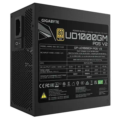 UD1000GM PG5 V2 Bloc d’Alimentation – PCIe Gen 5.1, 80 PLUS Gold, Conception entièrement modulaire,  - Gigabyte - Boitier d'alimentation - visuel 6
